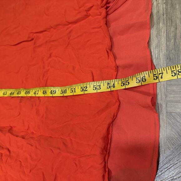 Tory Burch Evalene Maxi Dress Poppy Red Crepe Strappy Ties Gown Lined Size 12 L - Picture 11 of 12